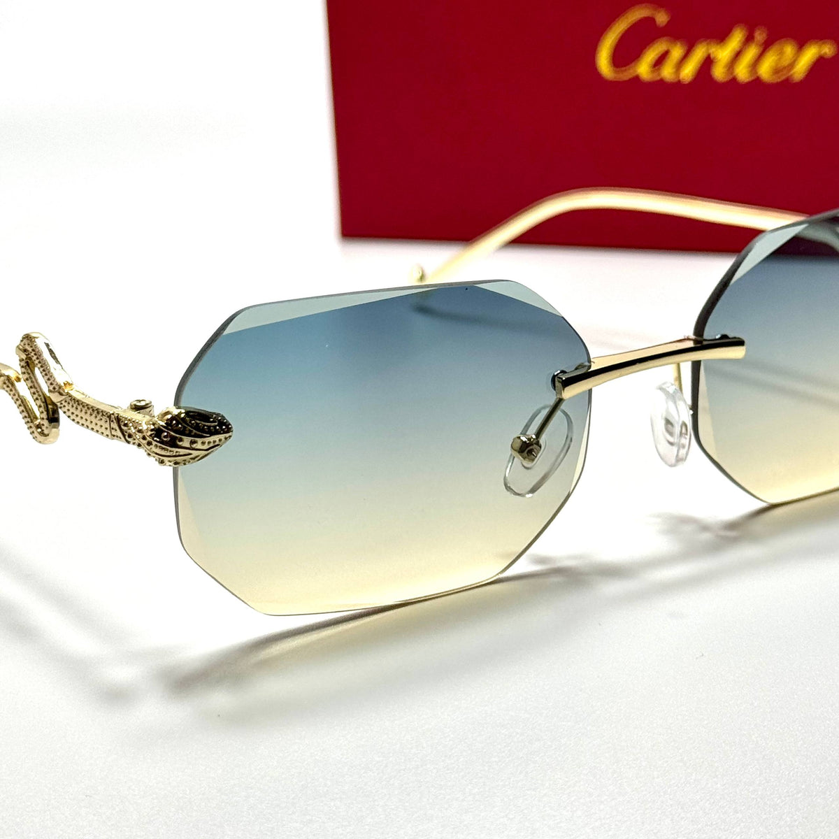 Cartier Rimless SMU54Y Gold Grey unisex sunglasses Lebanon - ChronoVault - view 2