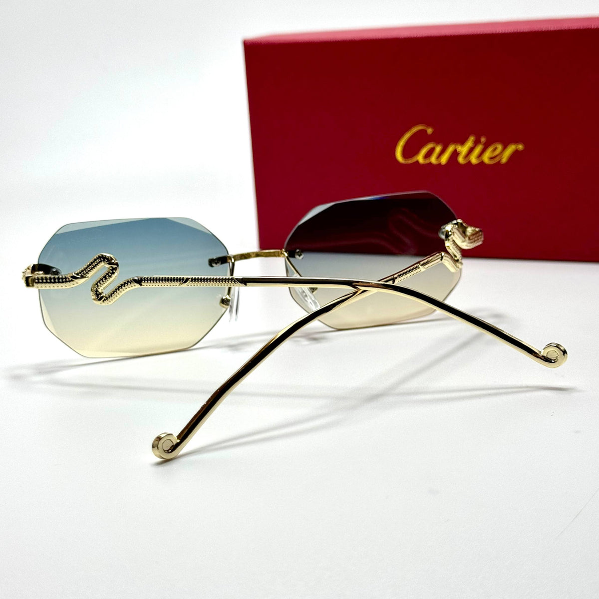 Cartier Rimless SMU54Y Gold Grey unisex sunglasses Lebanon - ChronoVault - view 3