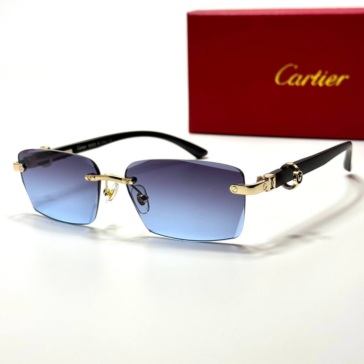 Cartier Rimless CT0432S Gold Blue Gradient unisex sunglasses Lebanon - ChronoVault