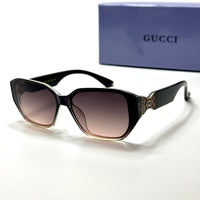 Gucci Square GG1421S Black Brown Gradient women's sunglasses Lebanon - glossy black with gold-tone temple detailing frame, brown gradient lenses - ChronoVault