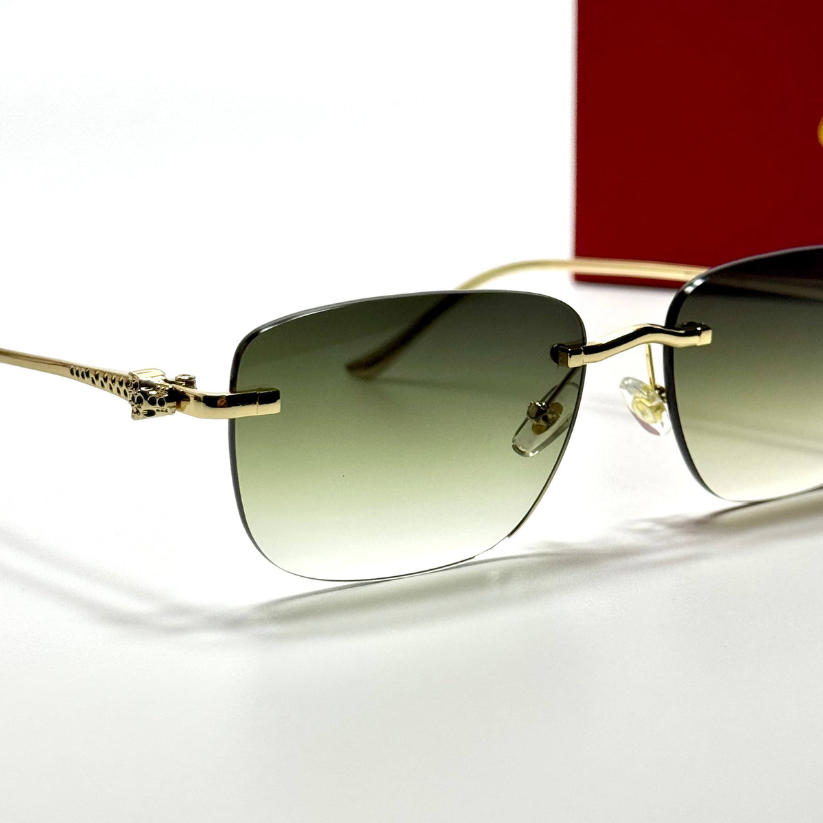 Cartier Rimless Square CT0386S Gold Green Gradient unisex sunglasses Lebanon - ChronoVault - view 2