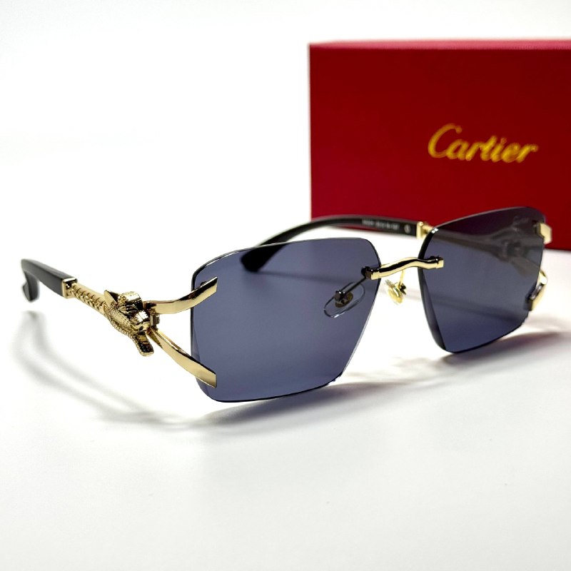 Cartier Rimless Panthère CT0432S Gold Black unisex sunglasses Lebanon - ChronoVault - view 5