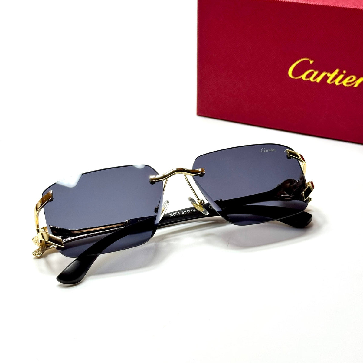 Cartier Rimless Panthère CT0432S Gold Black unisex sunglasses Lebanon - ChronoVault - view 4