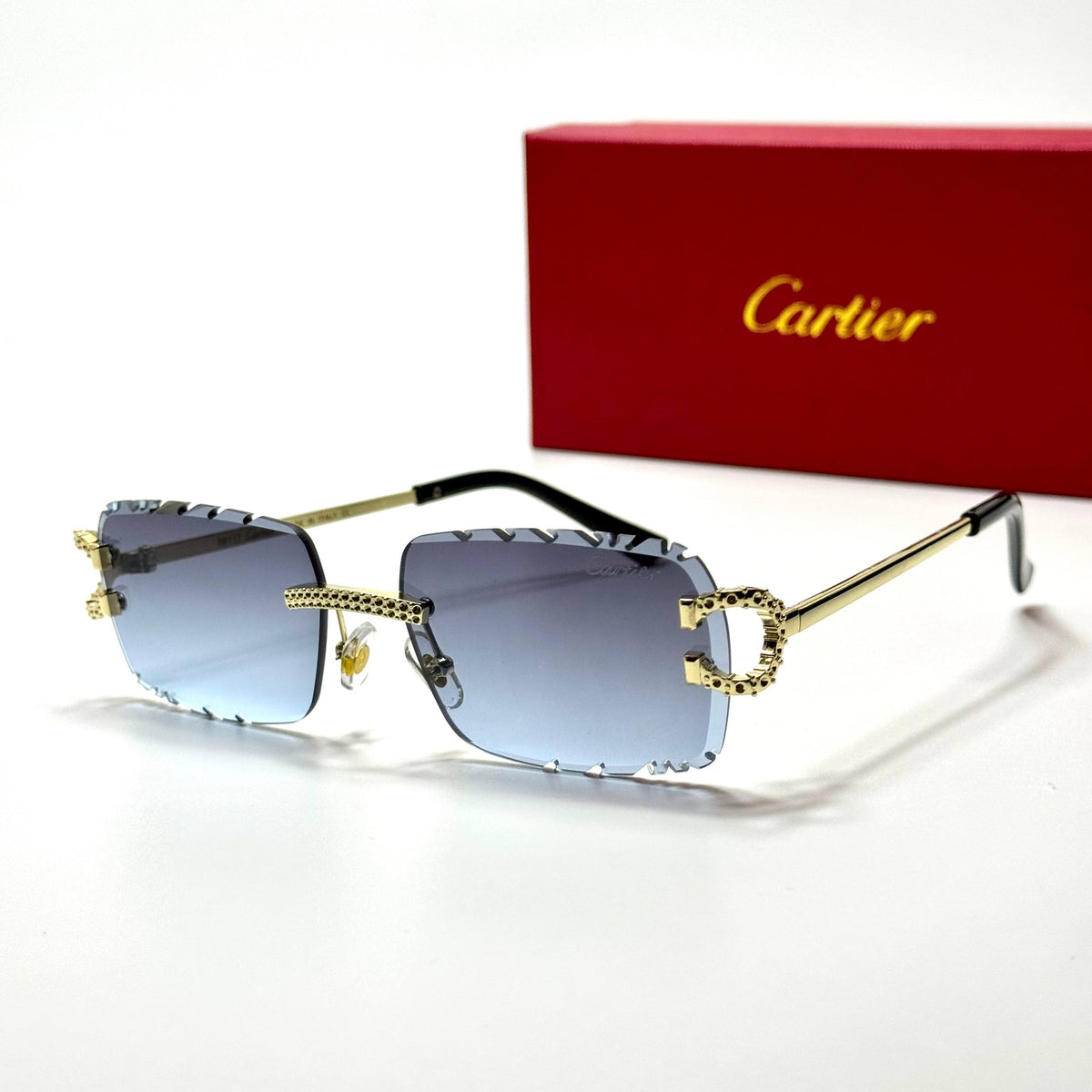 Cartier Rimless CT0518S Gold Blue Gradient unisex sunglasses Lebanon - ChronoVault