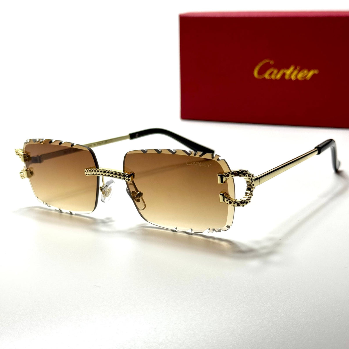 Cartier Rimless Square CT0471S Gold Brown Gradient unisex sunglasses Lebanon - ChronoVault