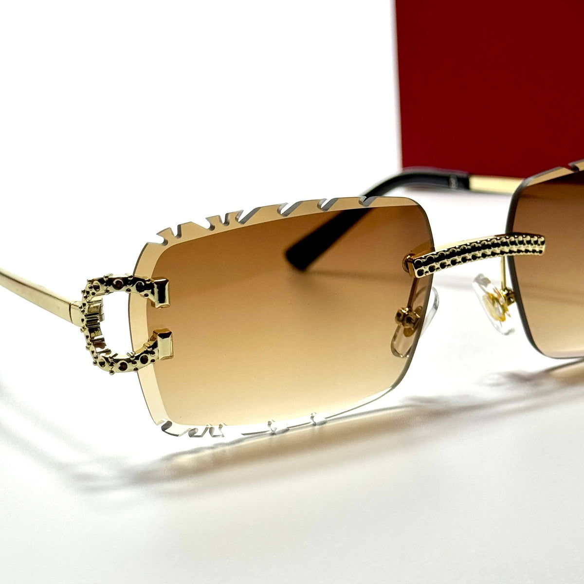 Cartier Rimless Square CT0471S Gold Brown Gradient unisex sunglasses Lebanon - ChronoVault - view 2