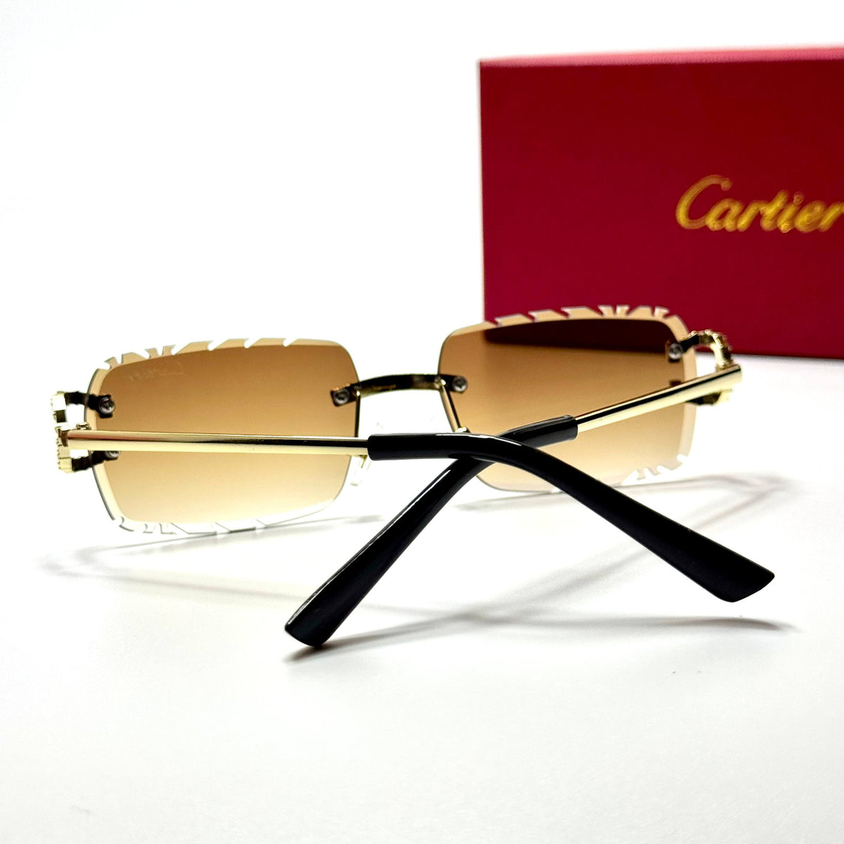 Cartier Rimless Square CT0471S Gold Brown Gradient unisex sunglasses Lebanon - ChronoVault - view 3