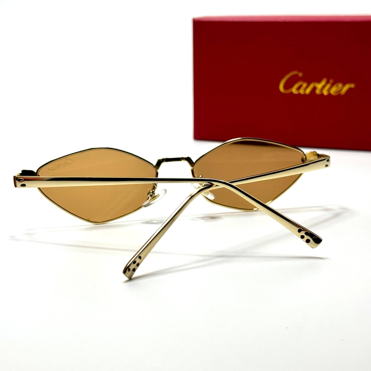 Cartier Panthère Geometric CT0432S Gold Brown unisex sunglasses Lebanon - ChronoVault - view 4
