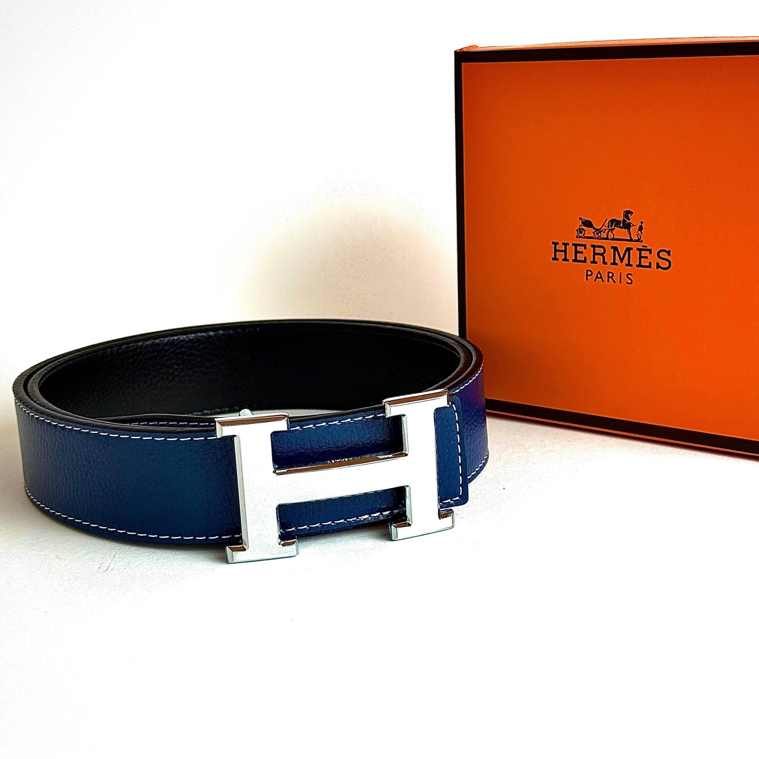 Hermès H Constance Belt – Navy Blue / Silver Lebanon - ChronoVault