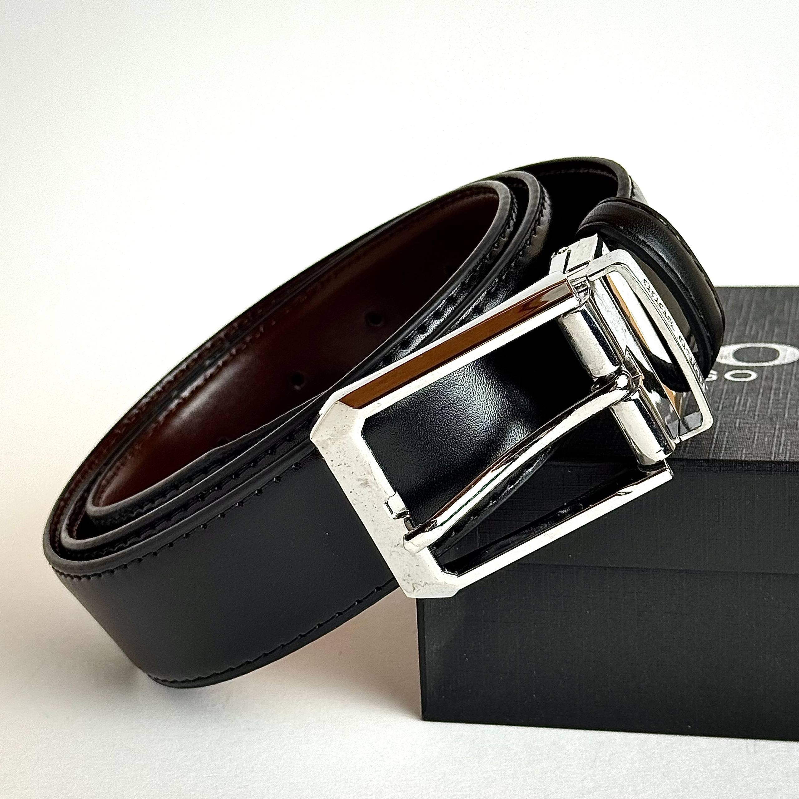 Hugo Boss Reversible Belt – Silver Dark Brown Lebanon - ChronoVault