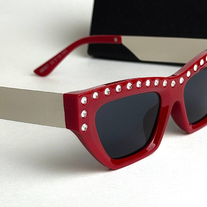 Dolce & Gabbana DG Crystal Red Black Sunglasses Lifestyle Lebanon - ChronoVault