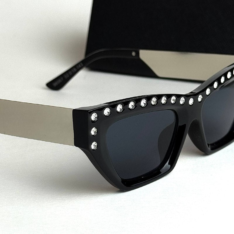 Dolce & Gabbana DG Crystal Silver Black Sunglasses Lifestyle Lebanon - ChronoVault