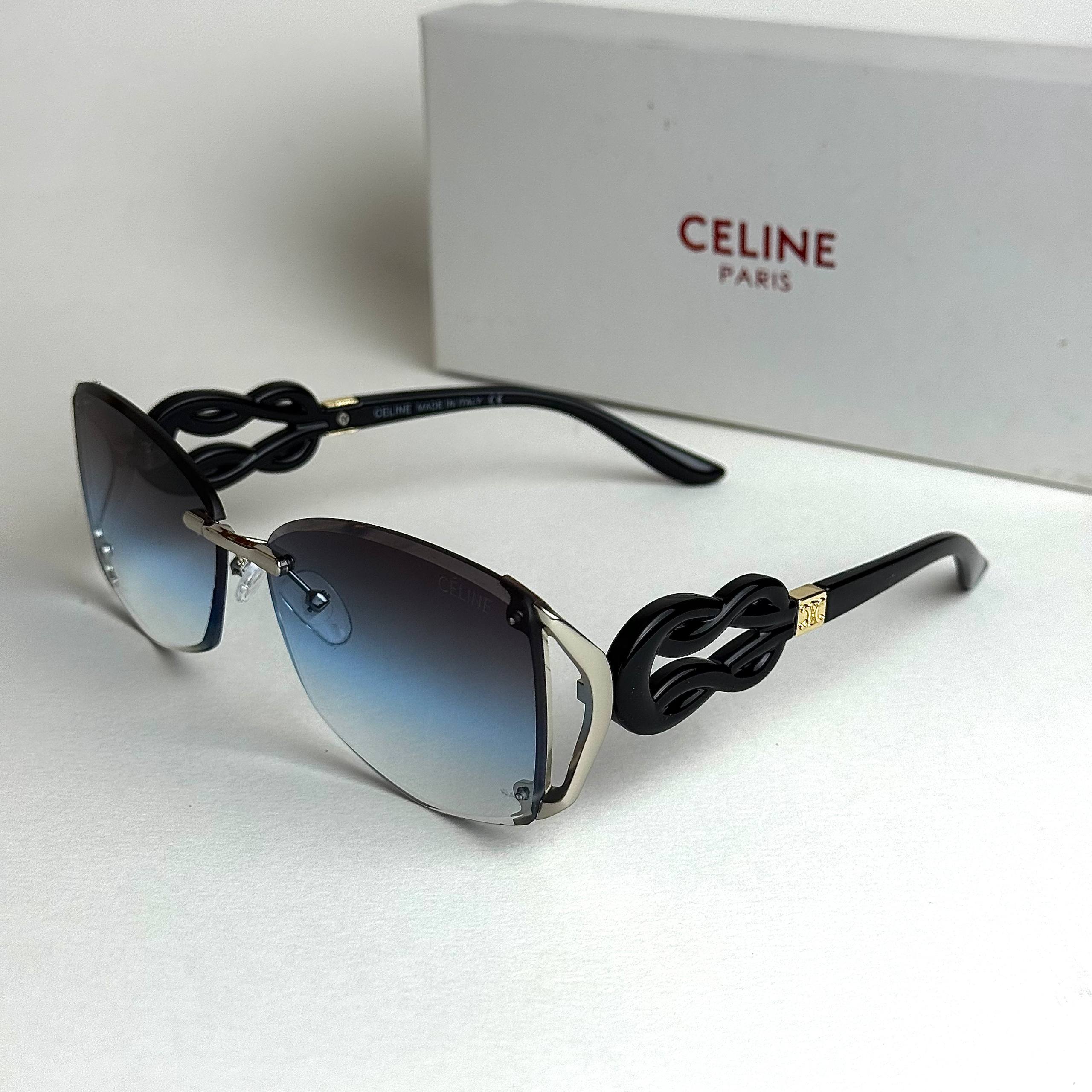 Celine Knot Shield Black Ice Blue Gradient Sunglasses Lebanon - ChronoVault
