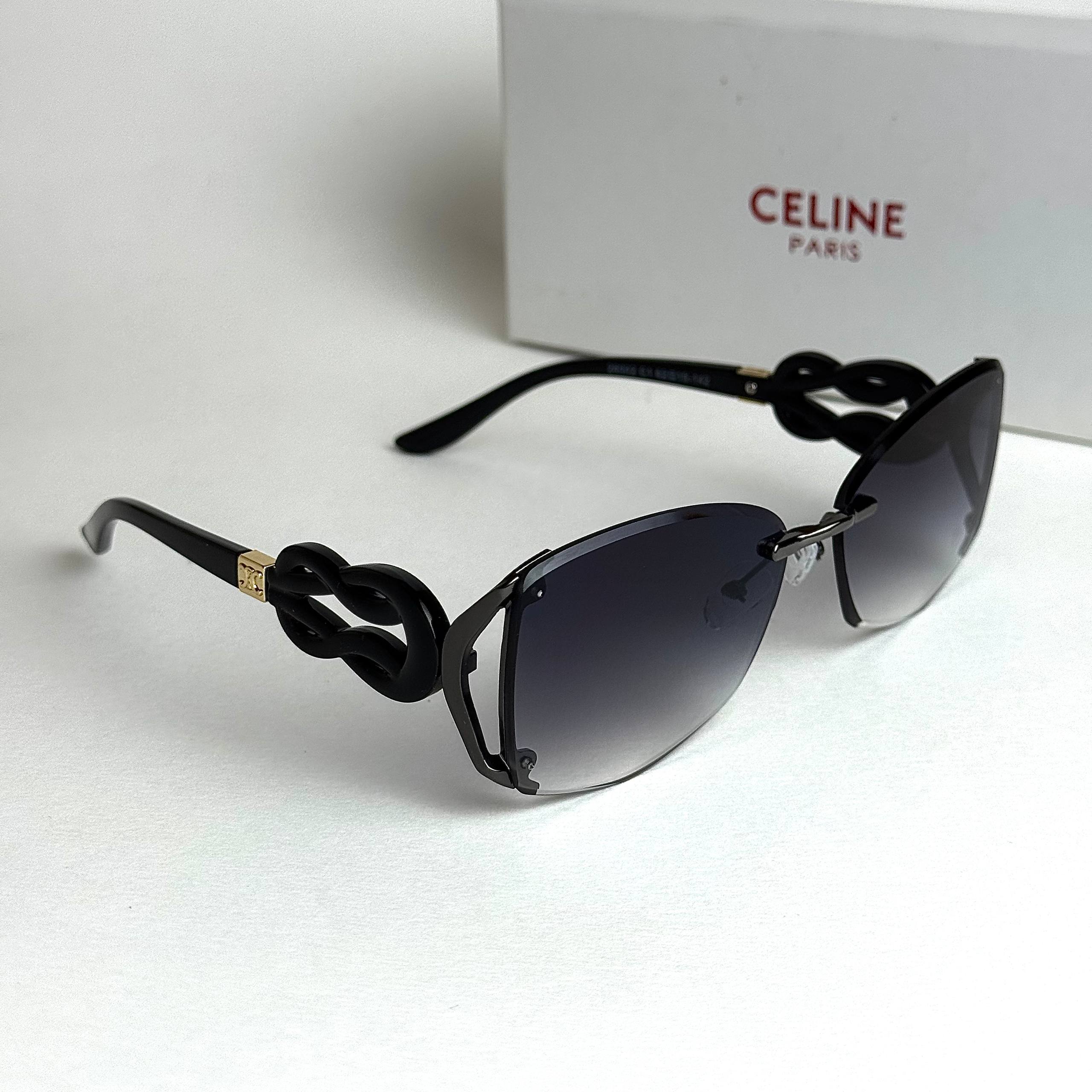 Celine Knot Shield – Black Smoke Gradient