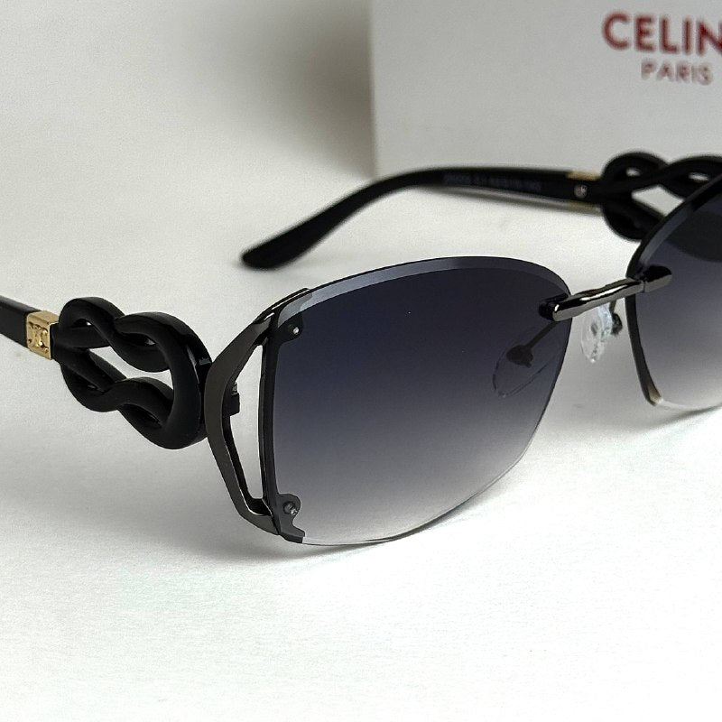 Celine Knot Shield – Black Smoke Gradient
