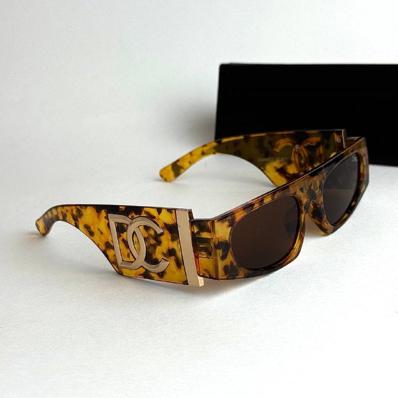 Dolce & Gabbana Shield Rectangular Tortoise / Brown Sunglasses Side View Lebanon - ChronoVault