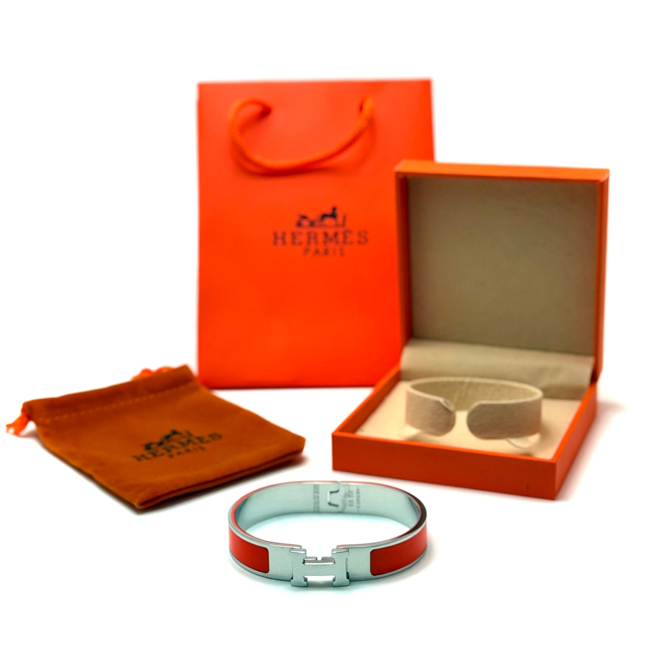 Hermès Clic H — Silver Orange