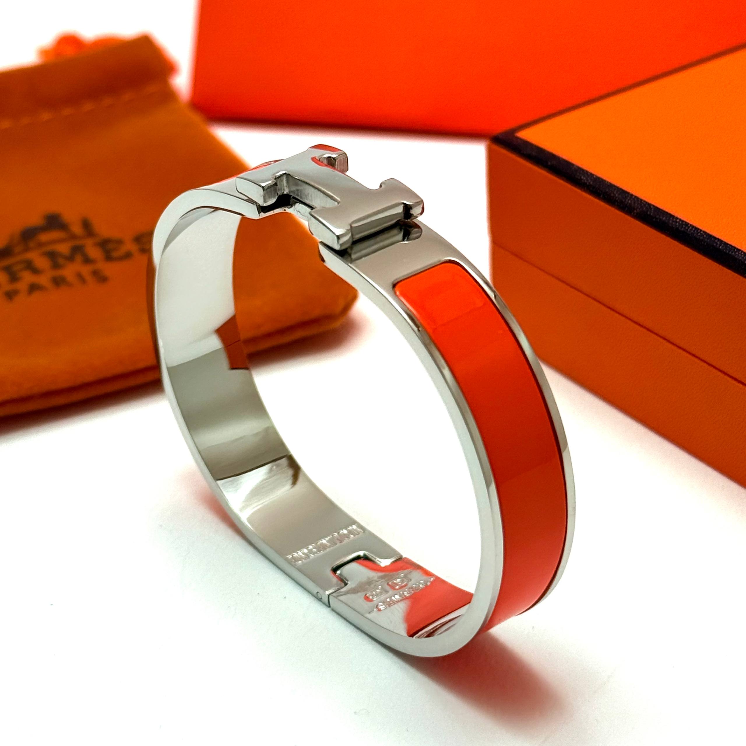Hermès Clic H — Silver Orange