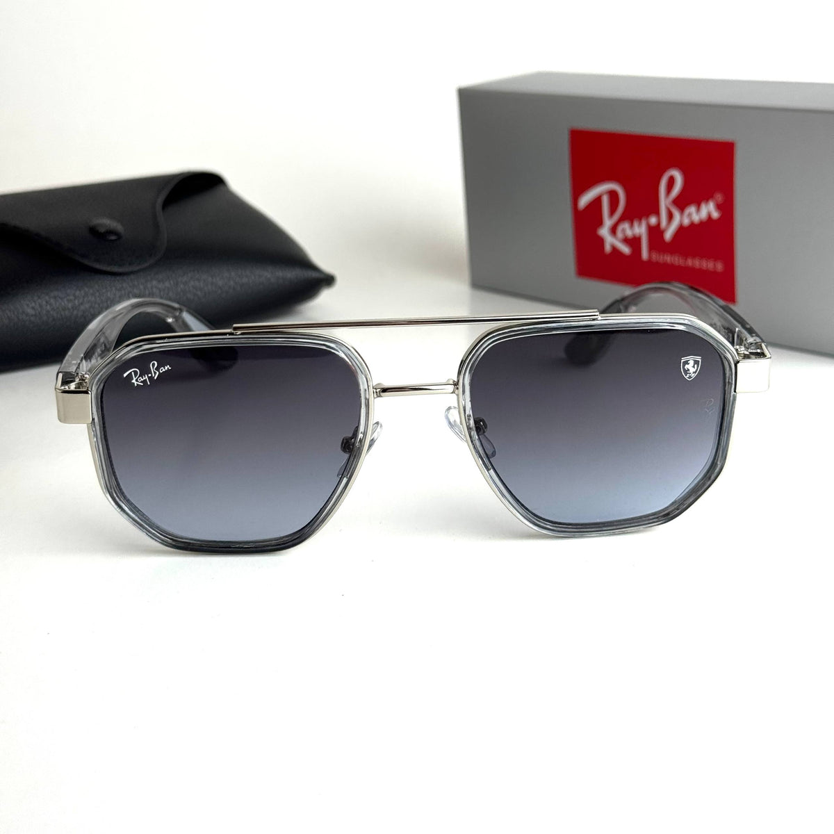 Ray-Ban Ferrari RB8357M Grey Blue Sunglasses Side View Lebanon - ChronoVault