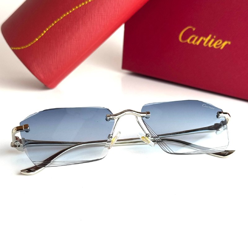Cartier Rimless CT0427S Silver Blue Gradient Sunglasses Lifestyle Lebanon - ChronoVault