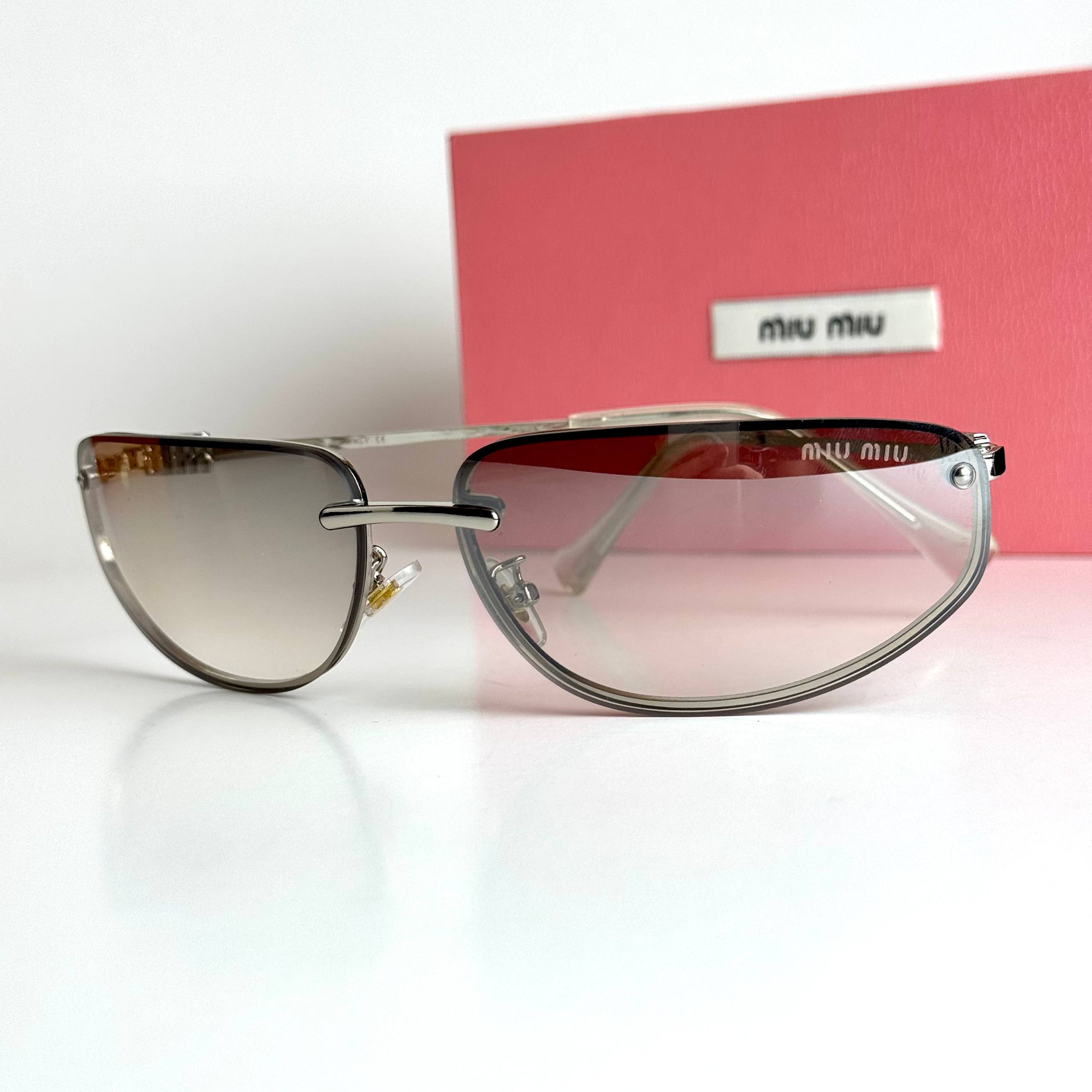 Miu Miu SMU73Z Silver Grey Sunglasses Side View Lebanon - ChronoVault