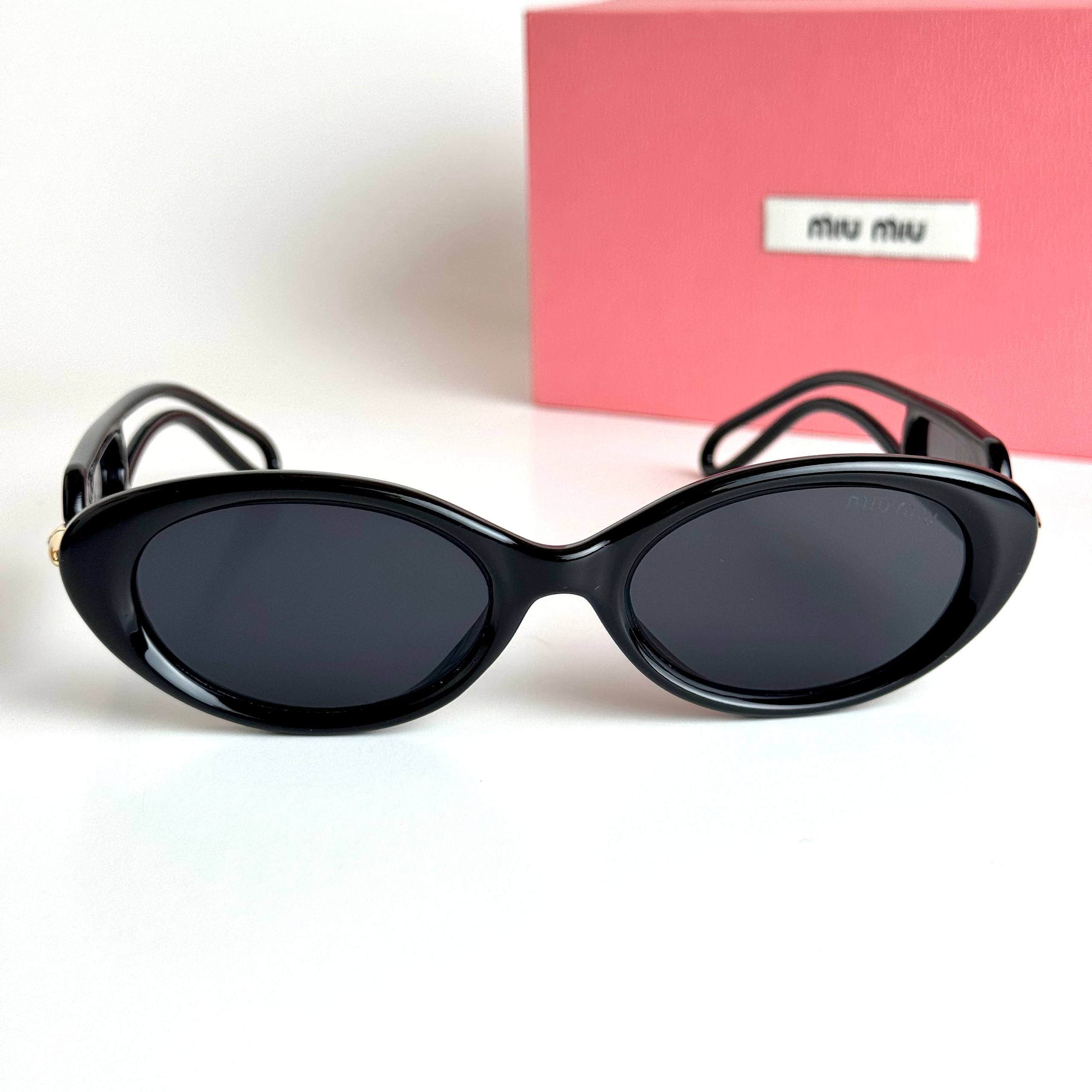 Miu Miu Oval MU17WS Black Sunglasses | ChronoVault