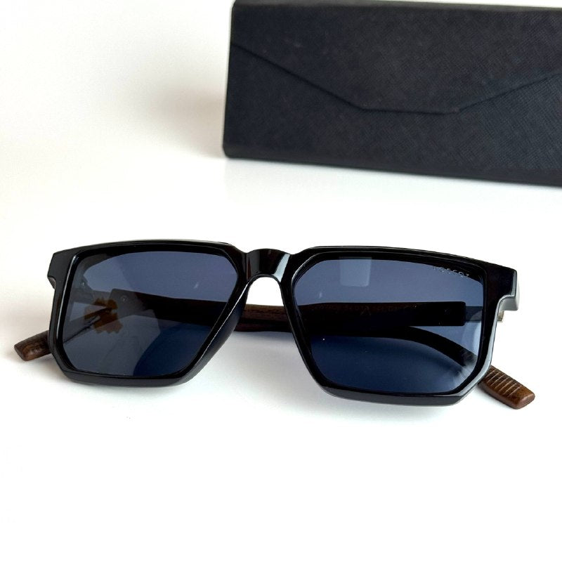 Moscot Rectangular Lemtosh Black Wood Sunglasses Side View Lebanon - ChronoVault