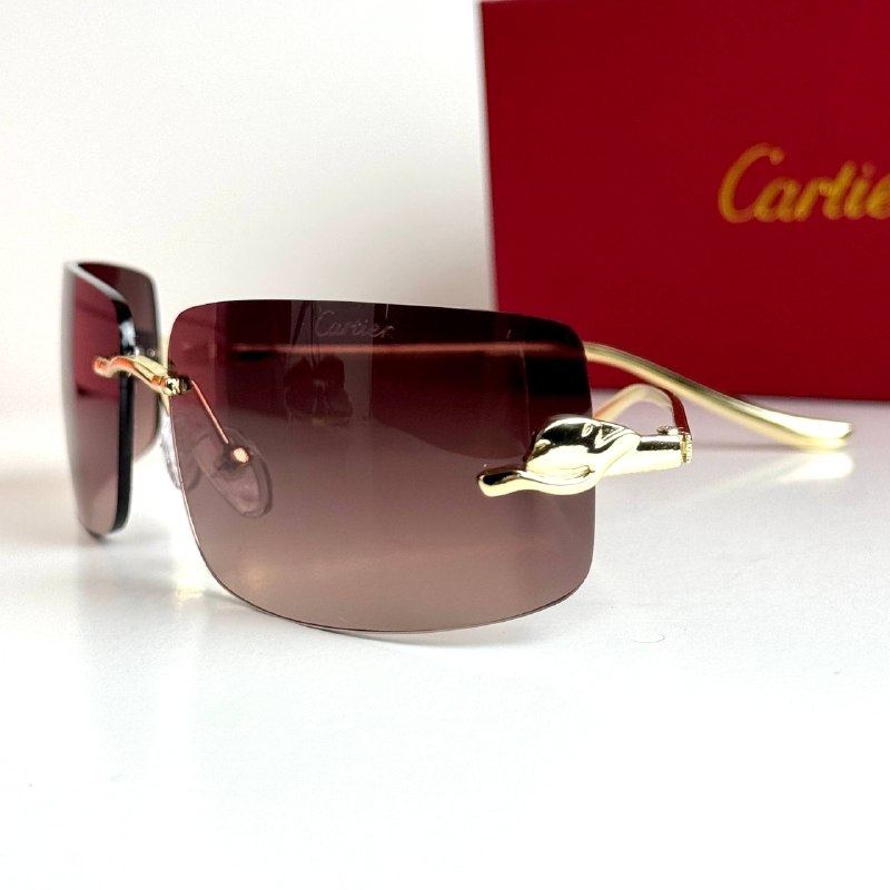 Cartier Mask CT0463S Gold Brown Sunglasses Lifestyle Lebanon - ChronoVault