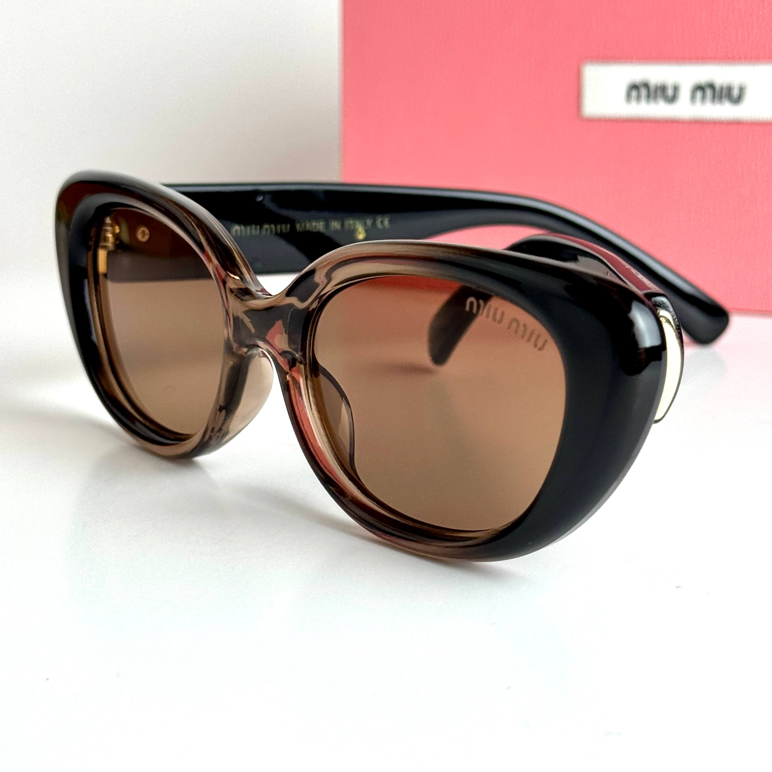 Miu Miu Oval SMU09Z Black Brown Sunglasses Lifestyle Lebanon - ChronoVault