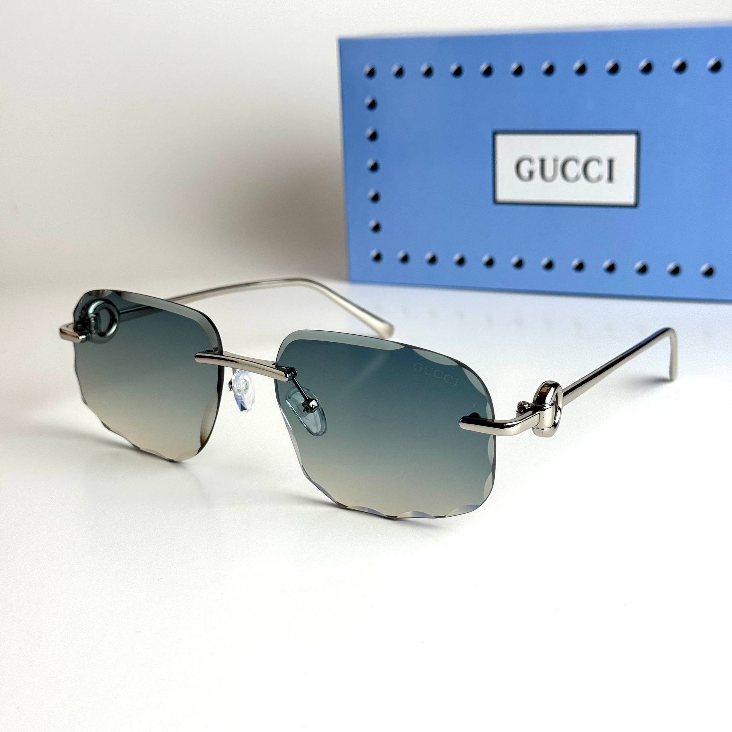 Gucci Rimless GG5128 Silver Green Sunglasses Lebanon - ChronoVault