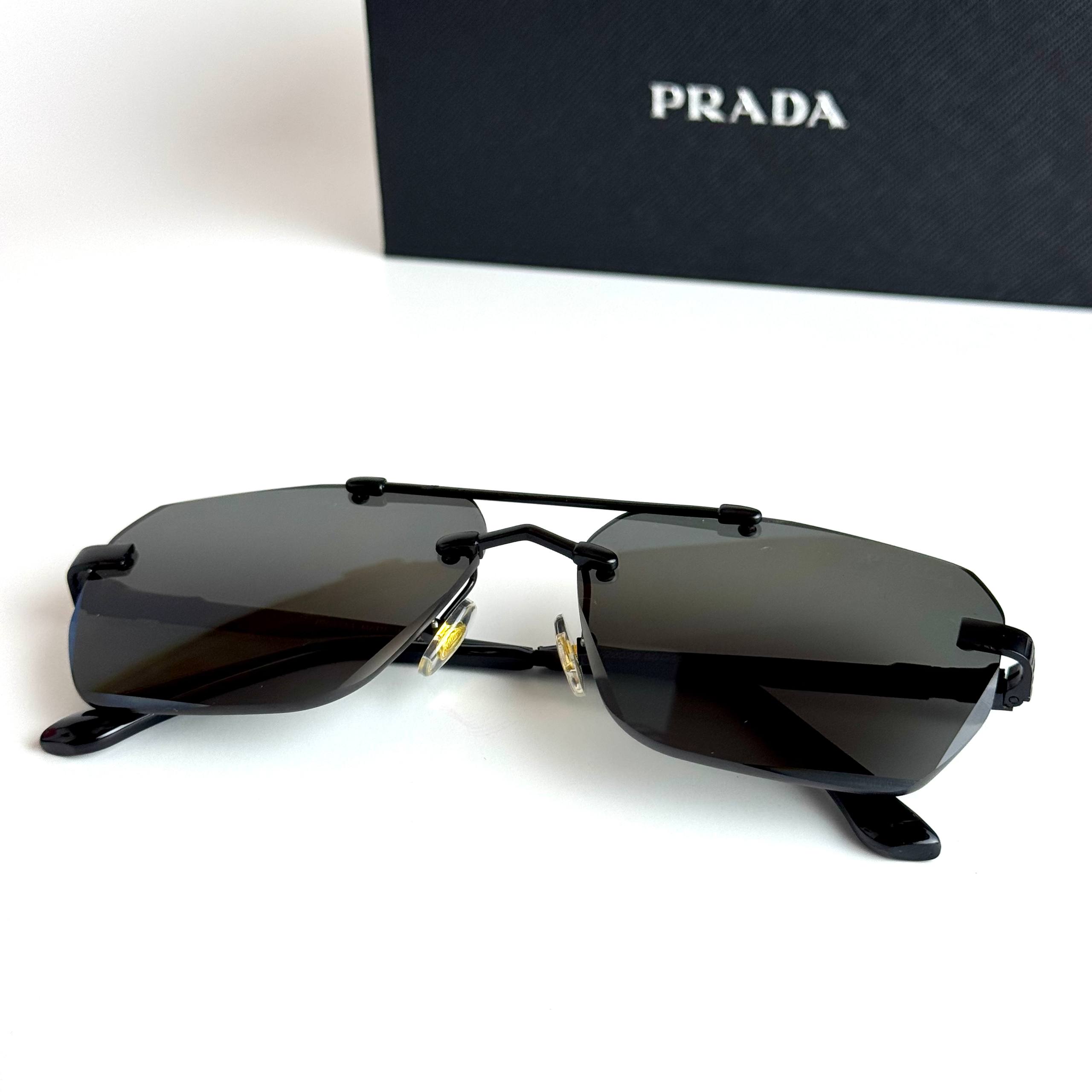 Prada Rimless SPR18Z Matte Black Sunglasses Side View Lebanon - ChronoVault