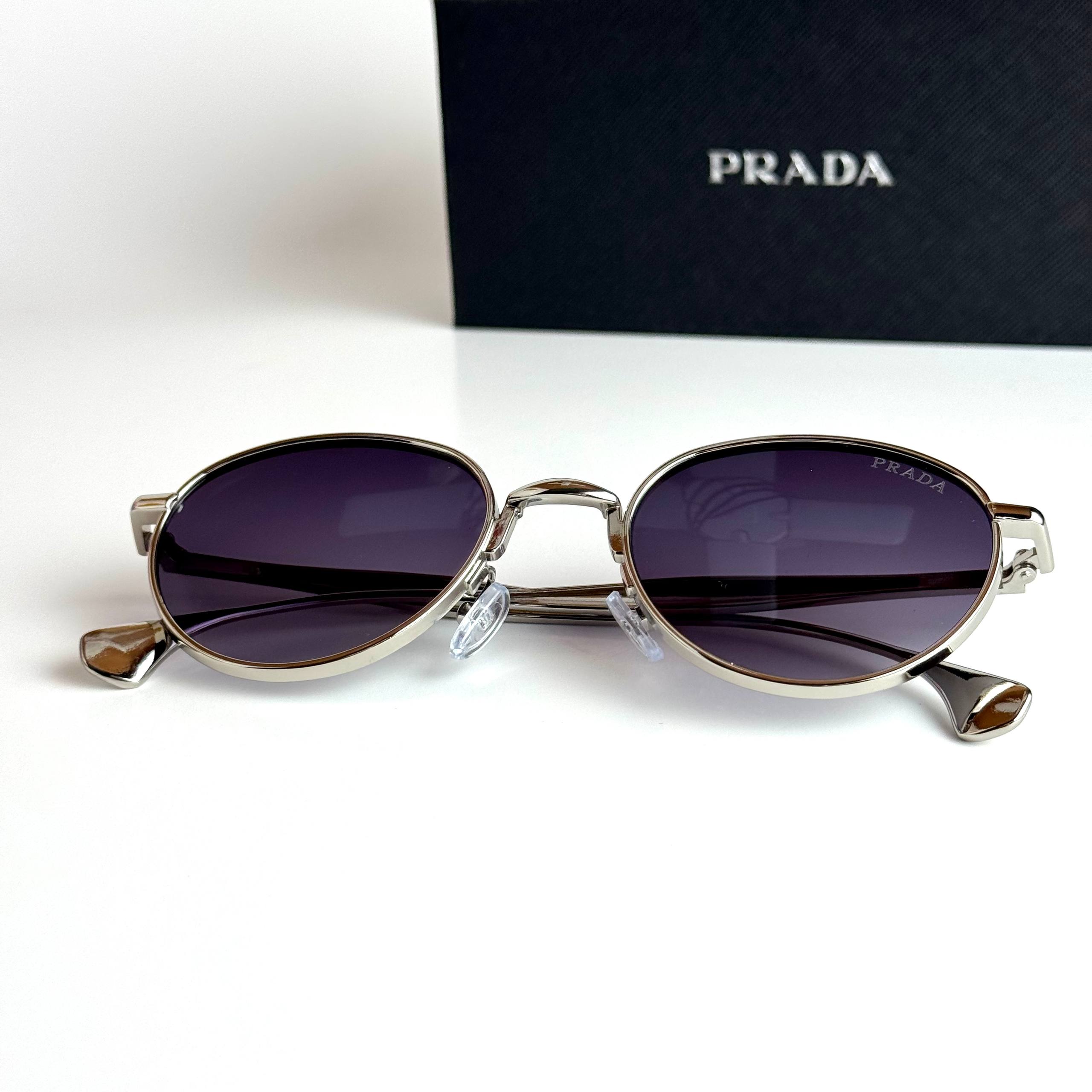 Prada Round SPR57Y Silver Violet Gradient Sunglasses Side View Lebanon - ChronoVault