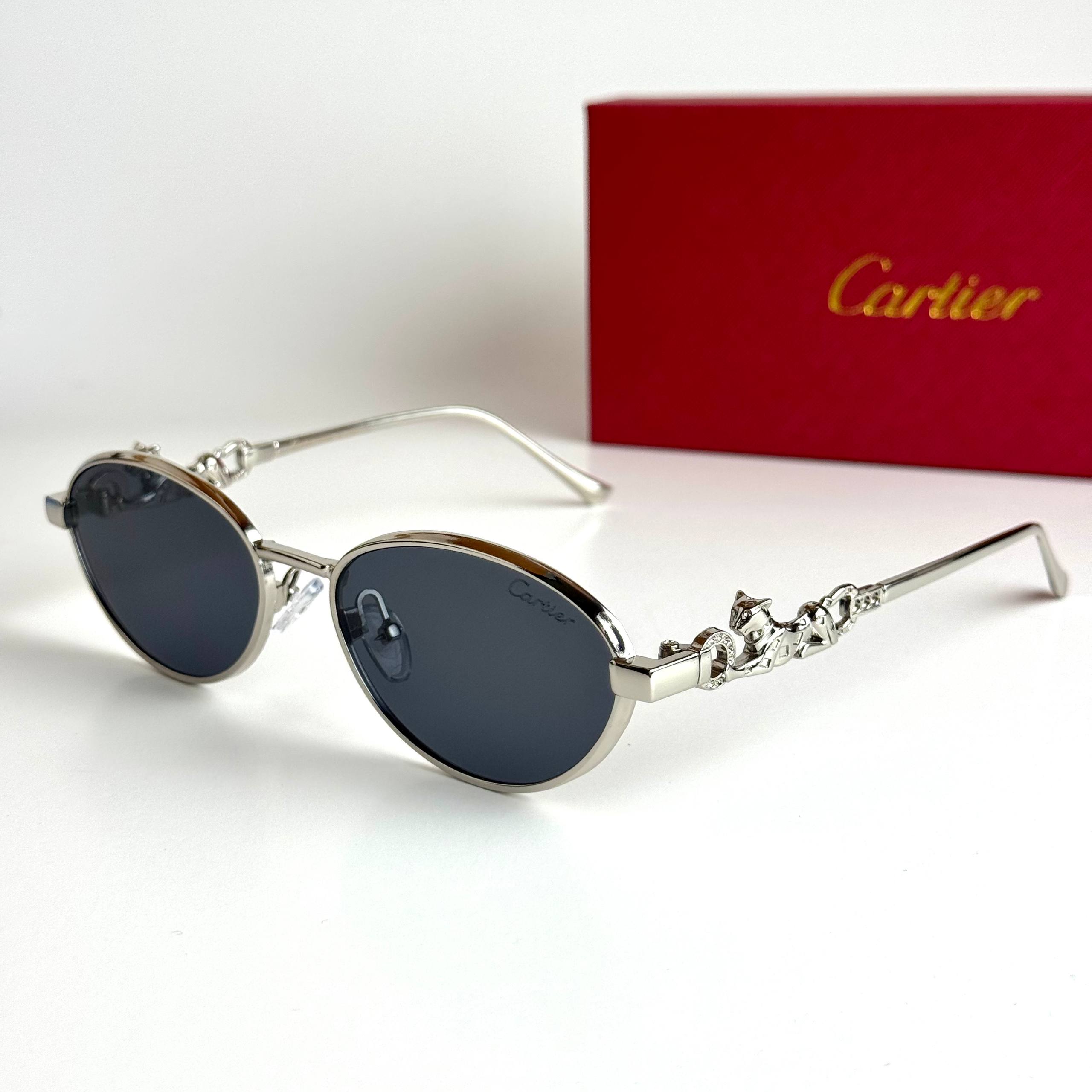 Cartier Oval CT0418S Silver Black Sunglasses Lebanon - ChronoVault