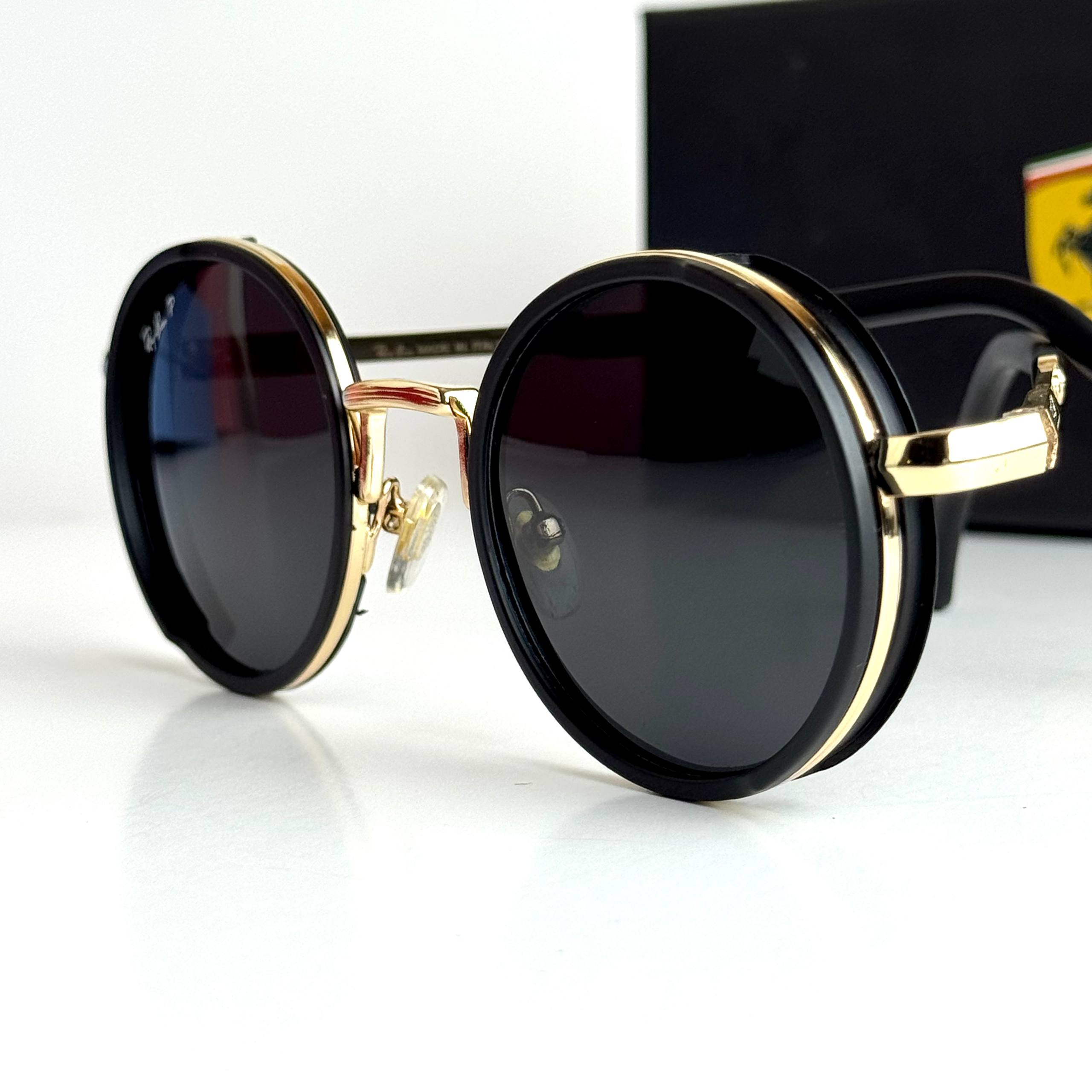 Ray-Ban RB3647N Round Black Gold Sunglasses Lifestyle Lebanon - ChronoVault
