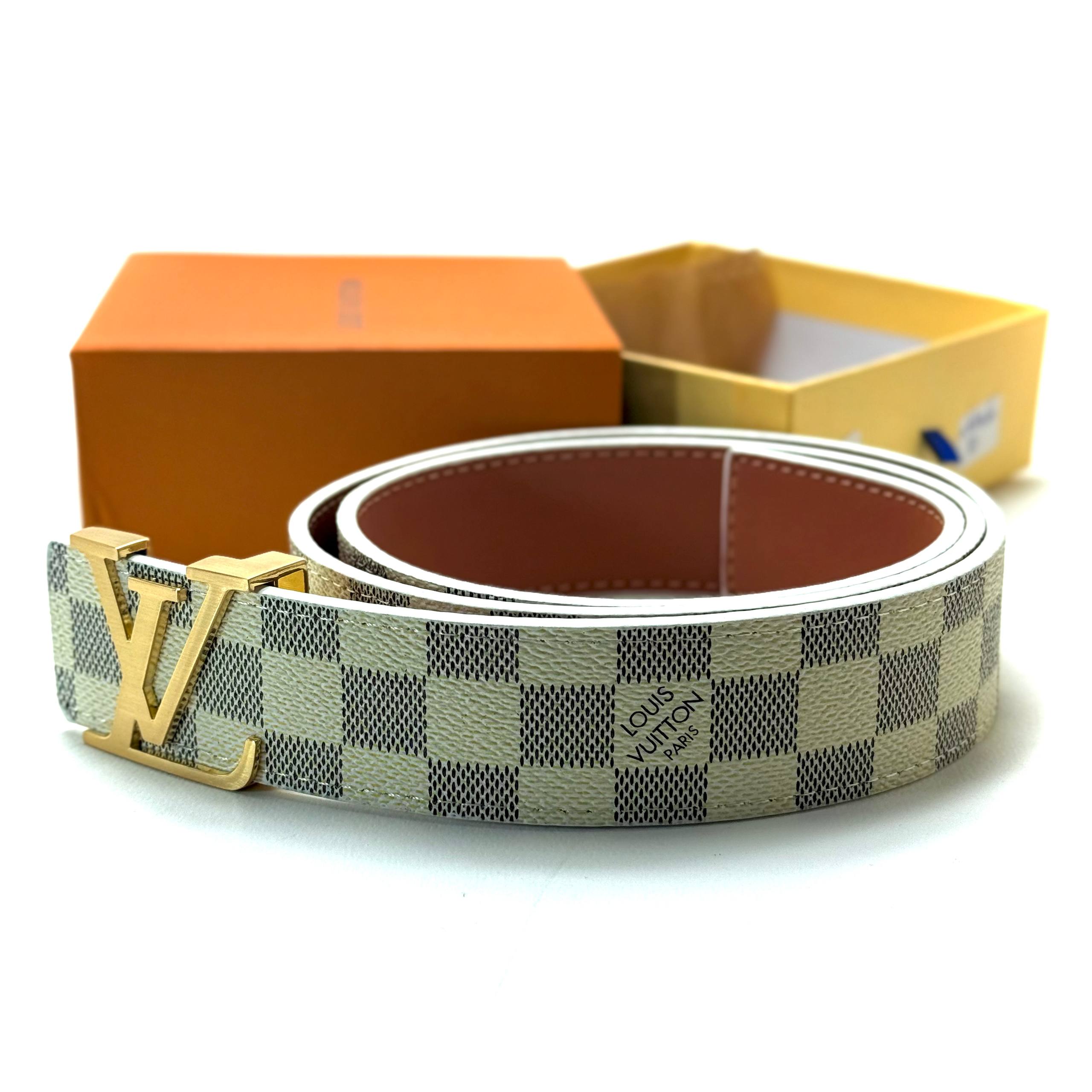 Louis Vuitton Canvas Belt - Gold Grey