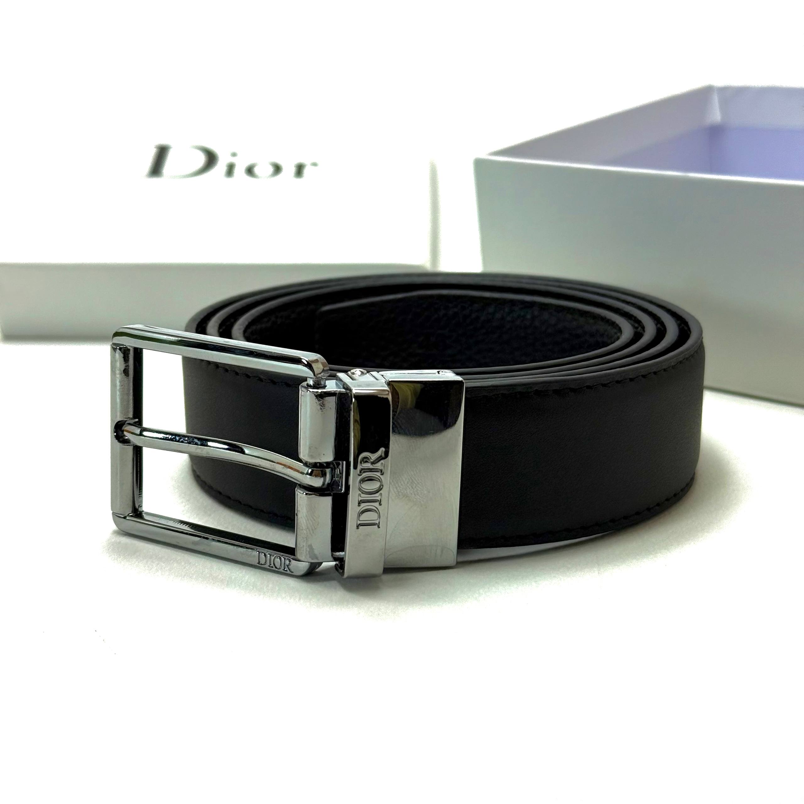 Dior Buckle Belt - Silver Black