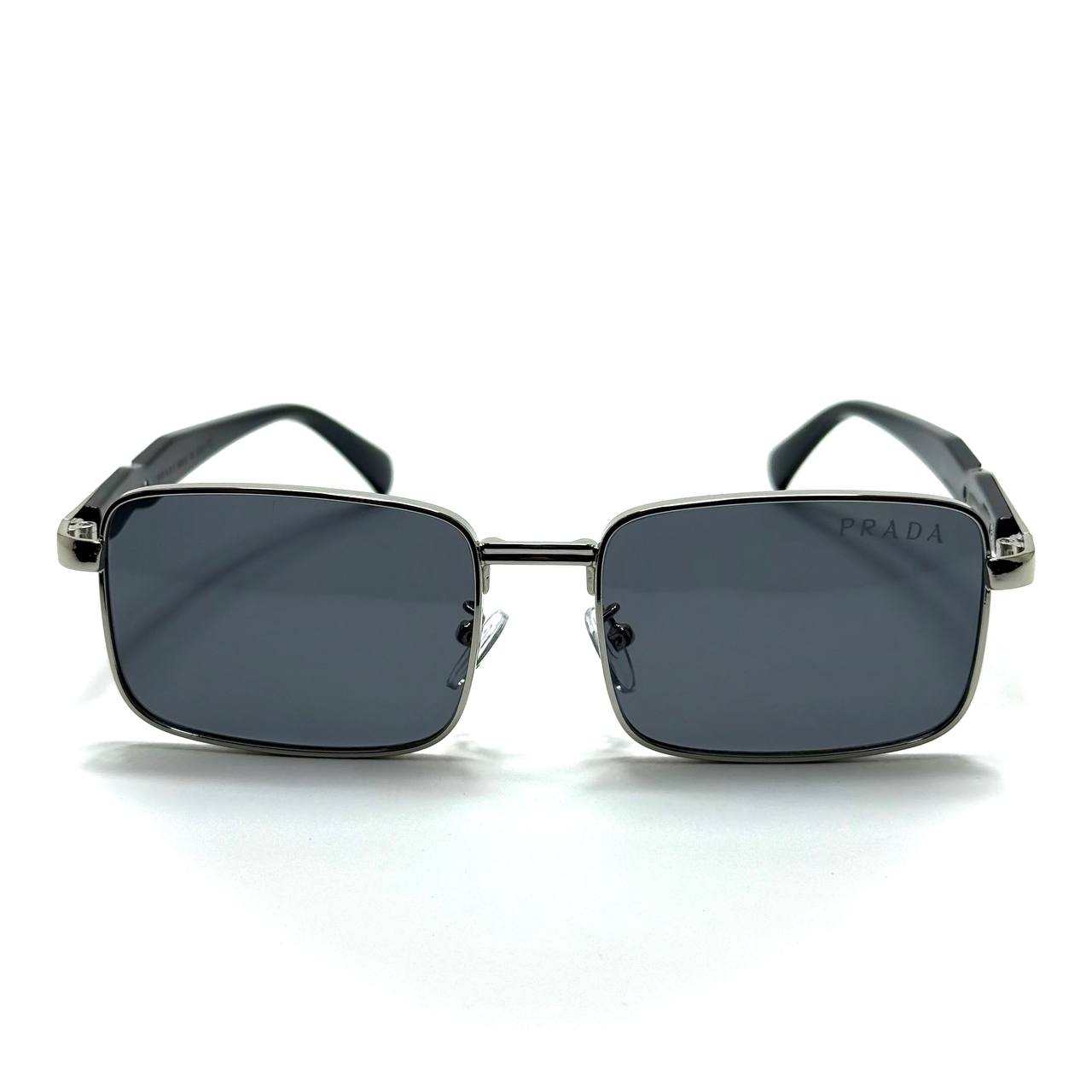 Prada Rectangular Sunglasses – Silver / Black / Dark Blue
