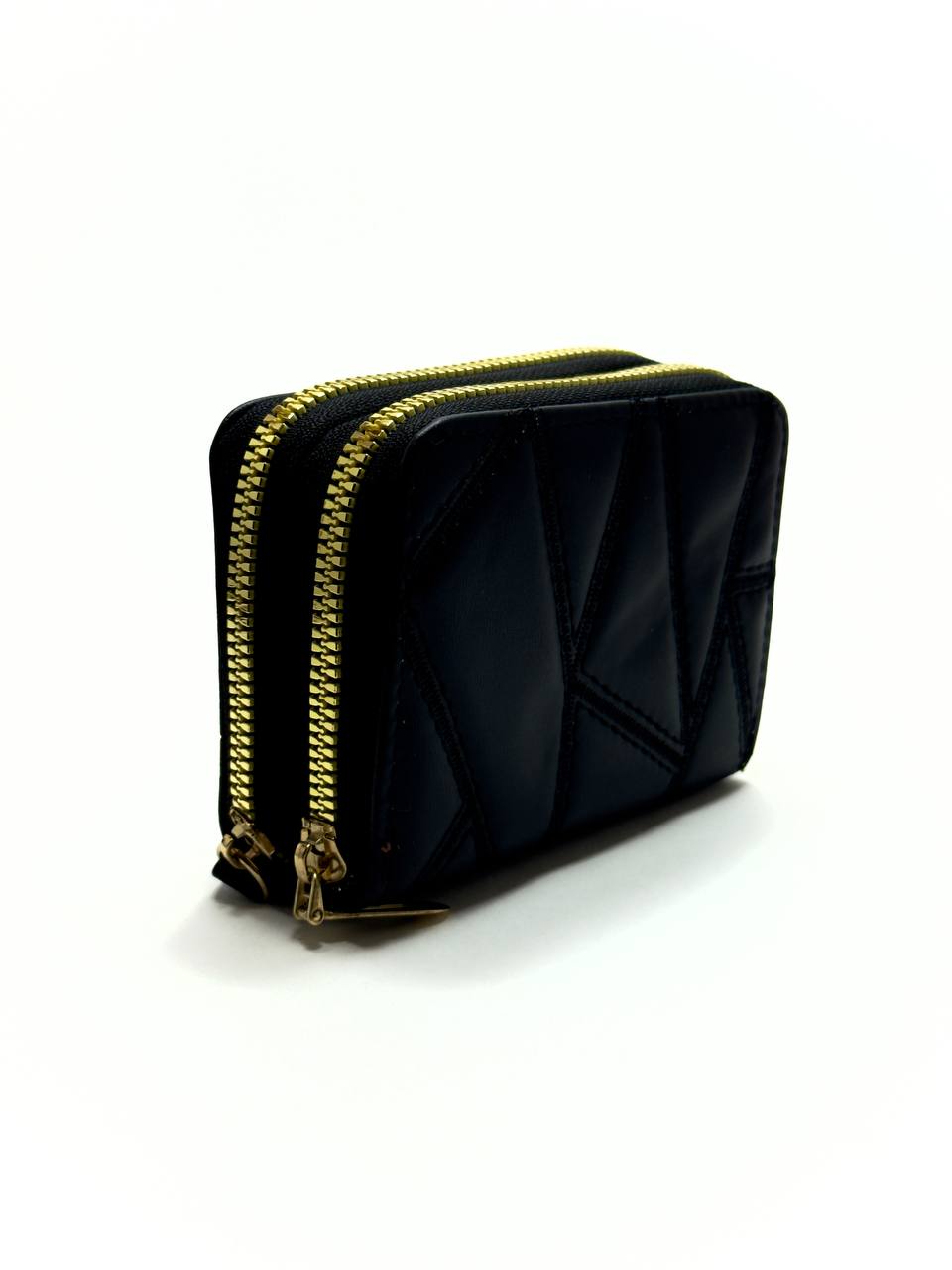 Double Zip Mini Wallet - Black Lebanon - ChronoVault