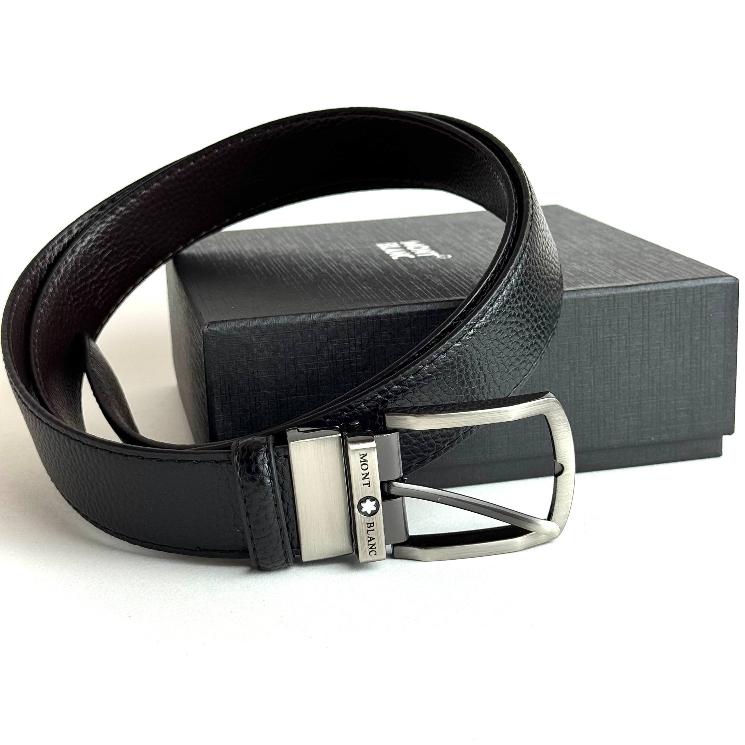Montblanc Classic Belt – Black Gunmetal Lebanon - ChronoVault