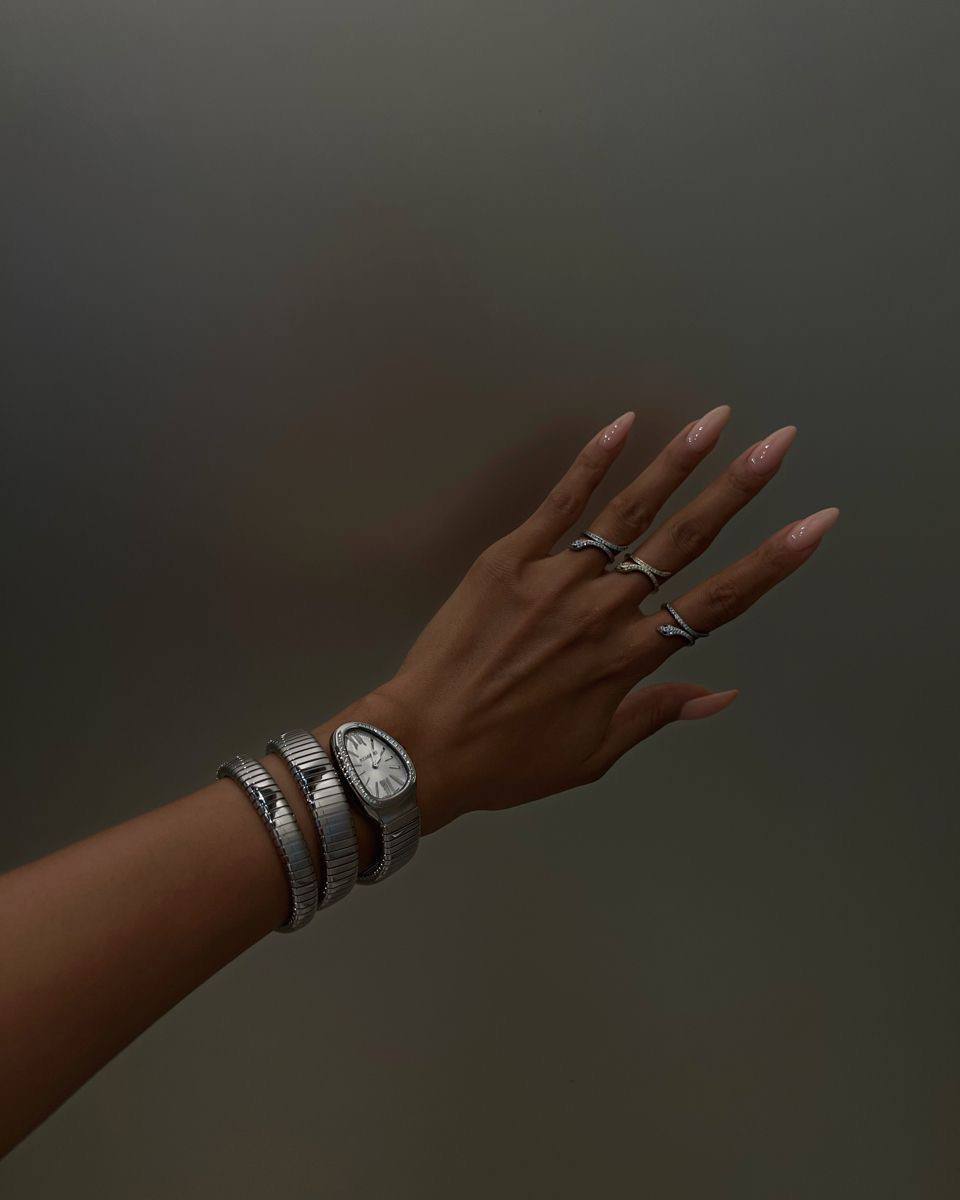 BVLGARI Serpenti Tubogas Watch – Silver / Diamond Bezel