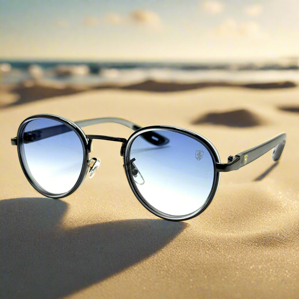 Ray-Ban RB2447M Round – Black Frame / Blue Gradient Lenses