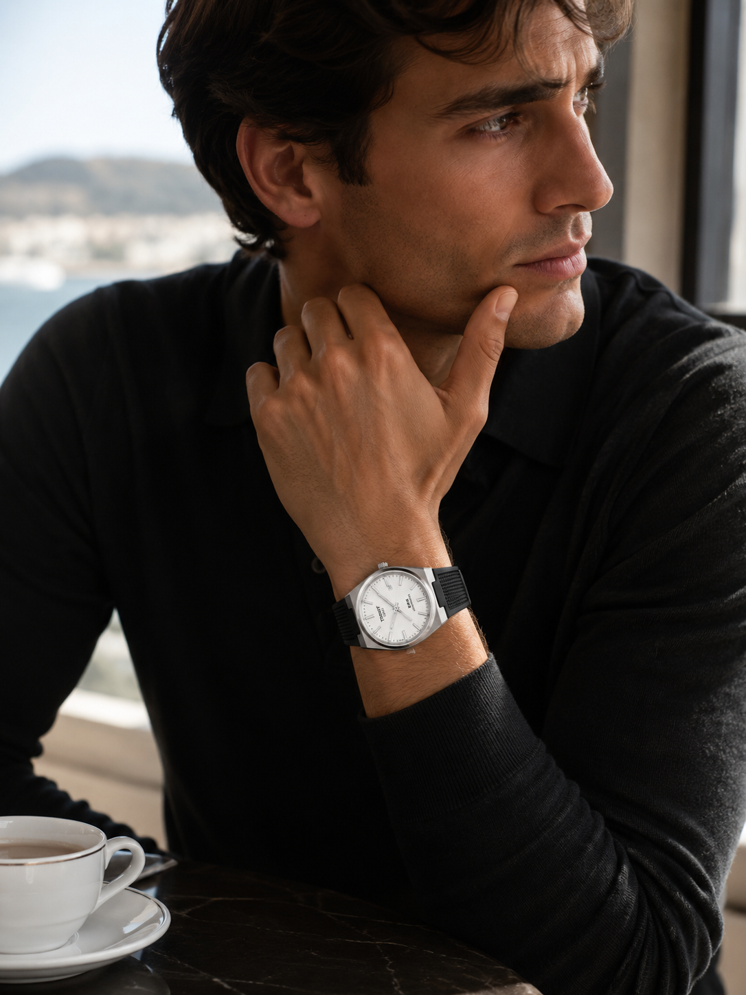 Tissot PRX Quartz — Black Silver Men's Watch Lifestyle Lebanon - ChronoVault