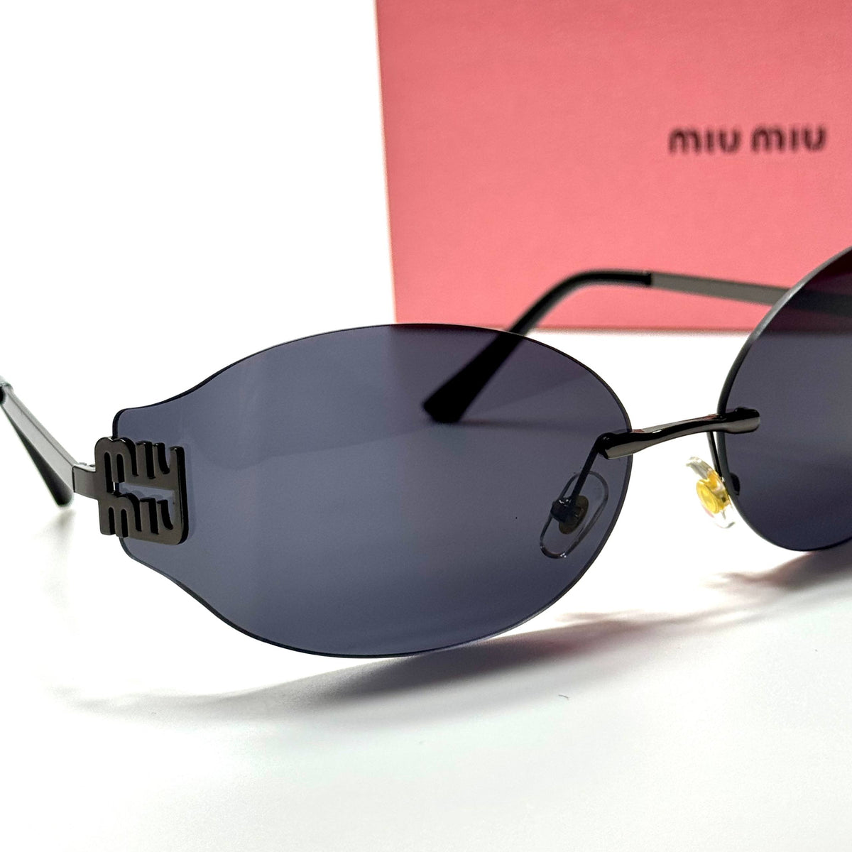 Miu Miu Logo Rimless MU 54YS – Full Black women's sunglasses Lebanon - ChronoVault - view 2