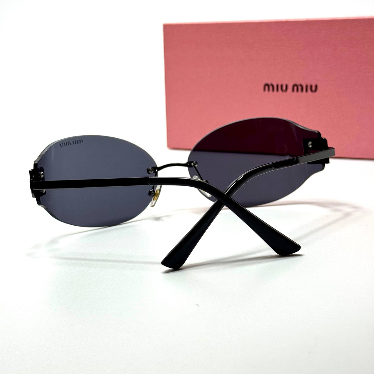 Miu Miu Logo Rimless MU 54YS – Full Black women's sunglasses Lebanon - ChronoVault - view 3