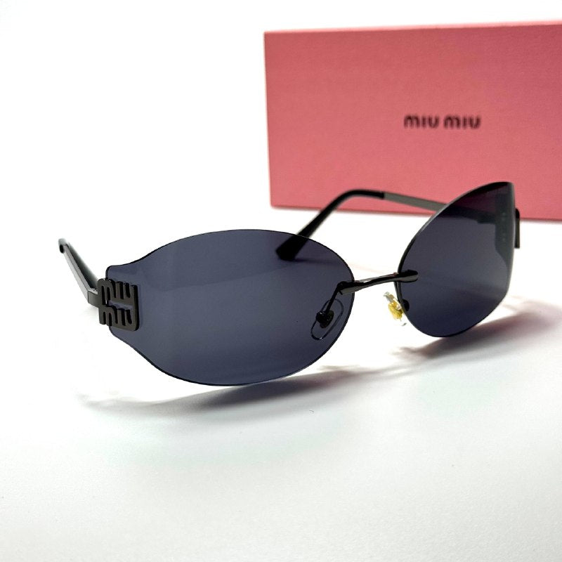 Miu Miu Logo Rimless MU 54YS – Full Black women's sunglasses Lebanon - ChronoVault - view 4