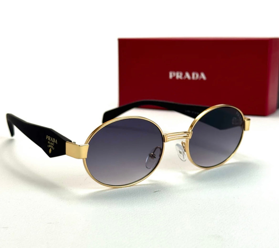 Prada Milano Classic women's sunglasses Lebanon - Gold metal frame, Dark lenses - ChronoVault