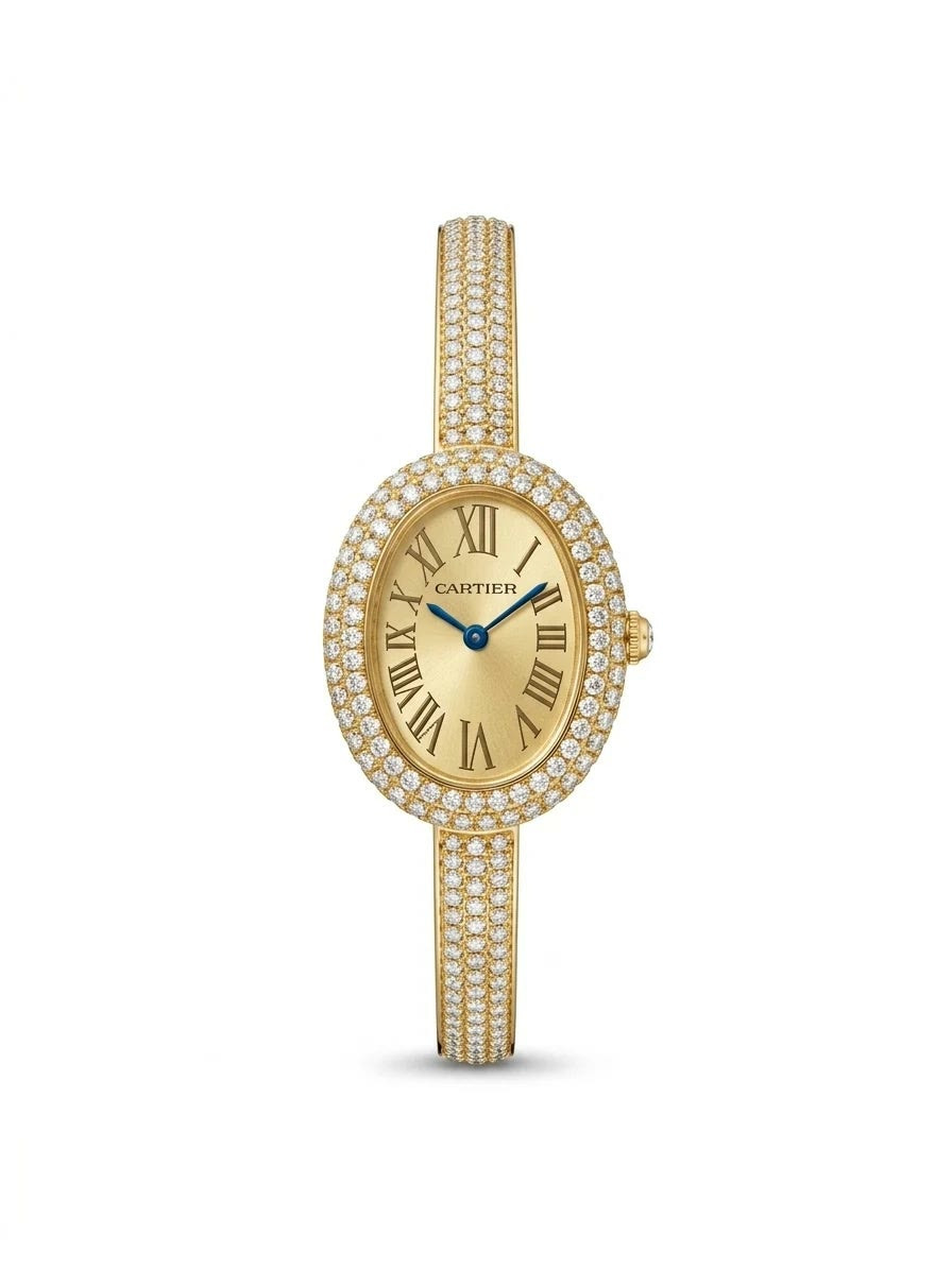 Cartier Baignoire Gold Dial Diamond Women's Watch Lebanon