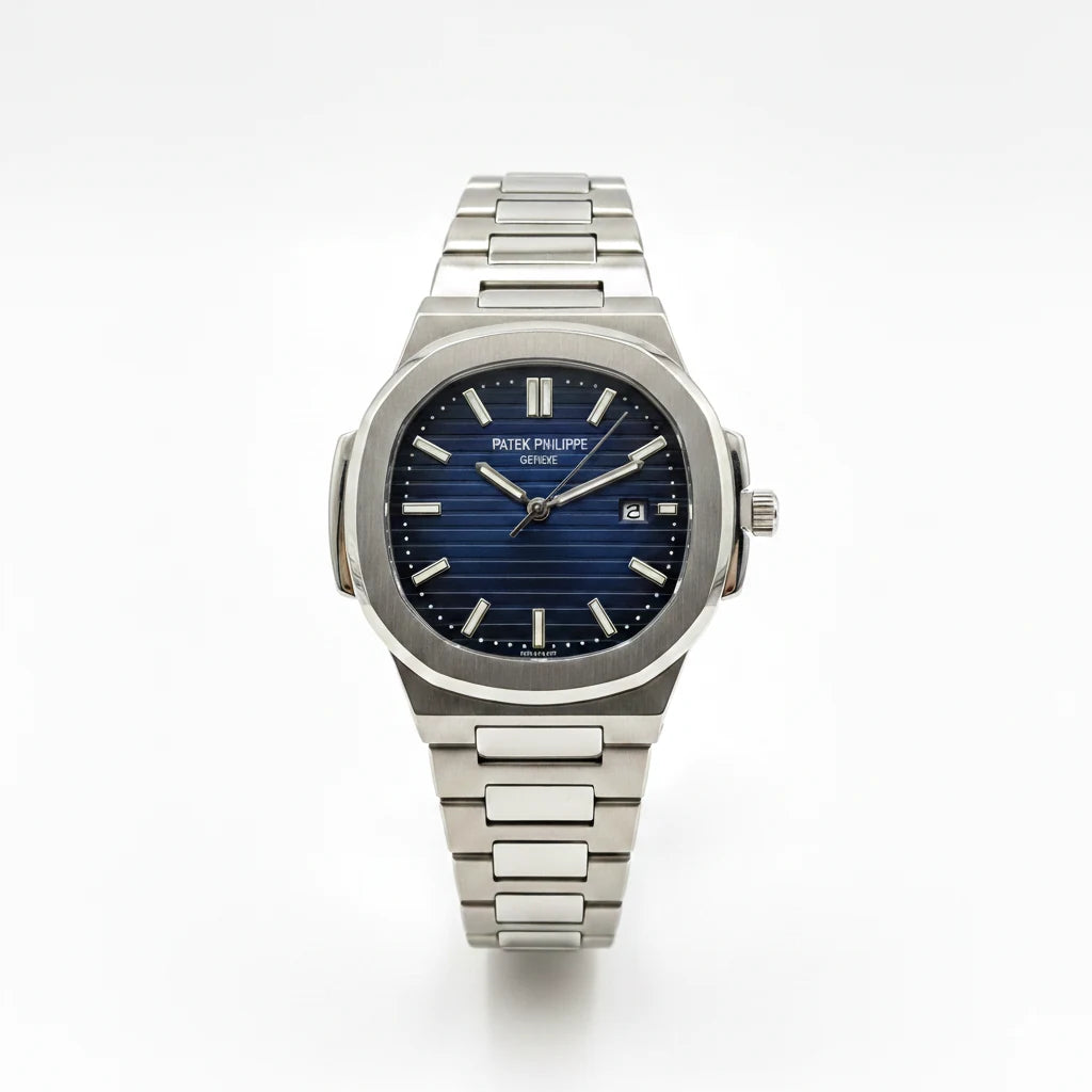Patek Philippe Nautilus Silver Steel Deep Blue Men's Watch Lebanon
