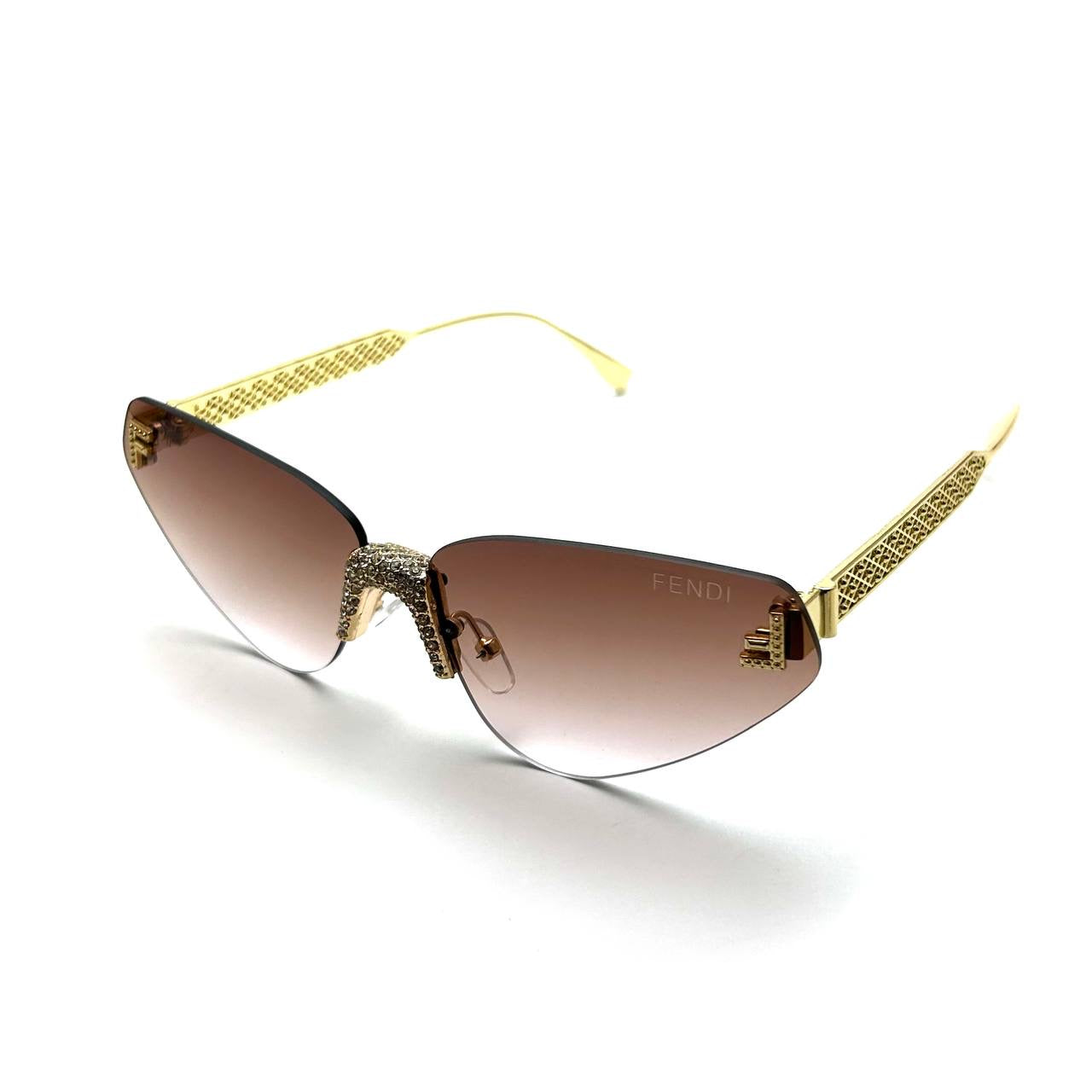 Fendi Crystal Cat-Eye Sunglasses - Brown Gradient