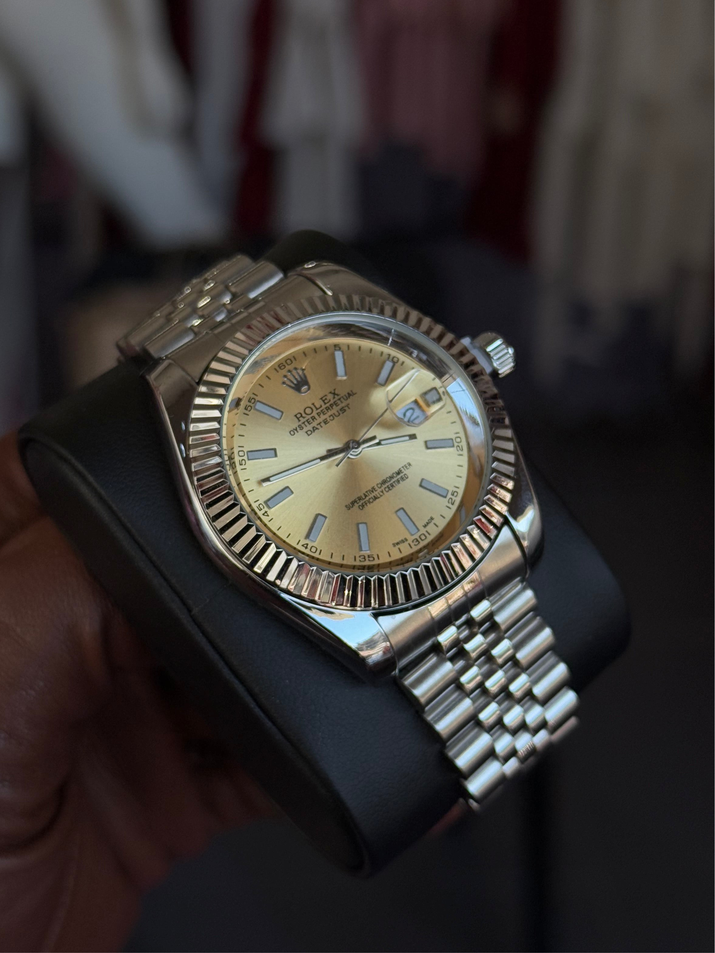 Rolex Oyster Perpetual Datejust 36mm - Silver Tone / Champagne Dial ( For Him )